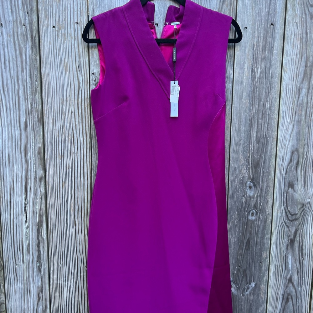 ELIE TAHARI Flannery Raspberry Pink Sleeveless Dress Women’s 6 NWT NEW - Picture 4 of 14